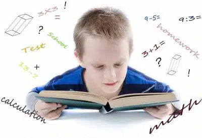 Student working through maths problems in an online lesson