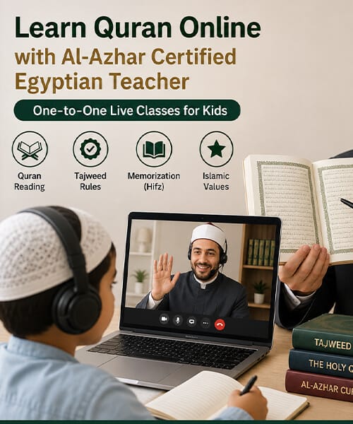 Qualified Egyptian teacher giving a one to one online Quran lesson to a child
